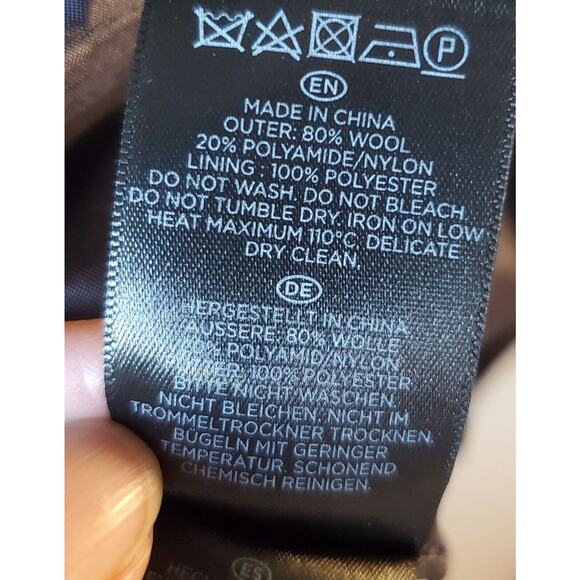 HOBBS London Blue White Polka Dot US 6 Wool Blend Pockets Business Preppy Dress - Picture 14 of 14